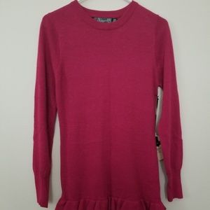 Forever 21 short ruffled sweater dress fuchsia